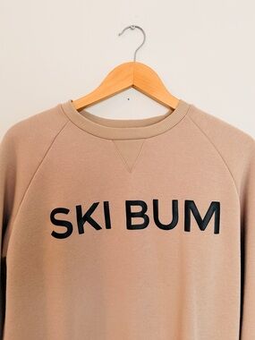 BIRDZ Crewneck Sweatshirt in Beige with Black Lettering